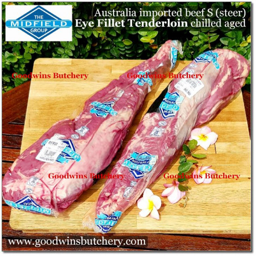 Beef Eye Fillet Tenderloin fillet mignon Australia S (Steer) Midfield chilled aged apx 2.5kg